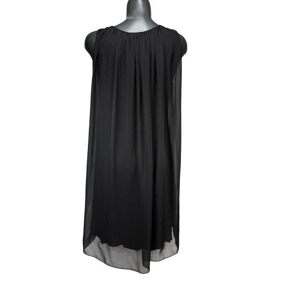 TARA JARMON 100% Silk Sleeveless Shift Black Dress Size 40 - Picture 3 of 9